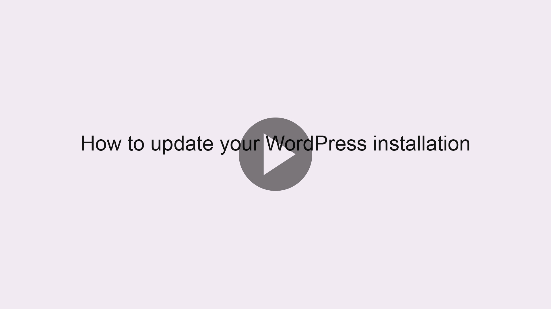 How to update your WordPress installation